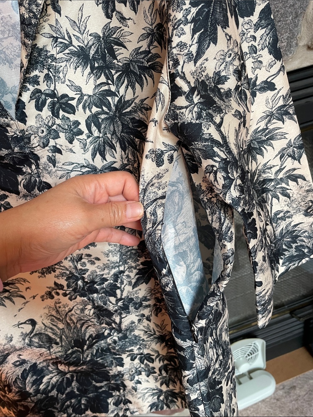 Tuckernuck Black and White Tropical-Print Blouse - Picture 3 of 4